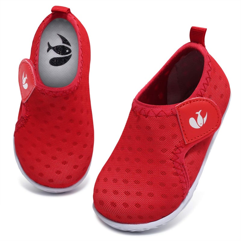 FEETCITY Water Shoes for Baby Boys Girls Quick Dry Barefoot Aqua Socks Beach Swim Pool Shoe Red 18-24 Months Infant - Image 1